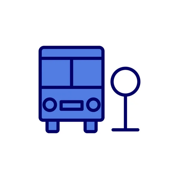 Bus Icon Vector Thin Line Sign Isolated Contour Symbol Illustration — Stockvektor
