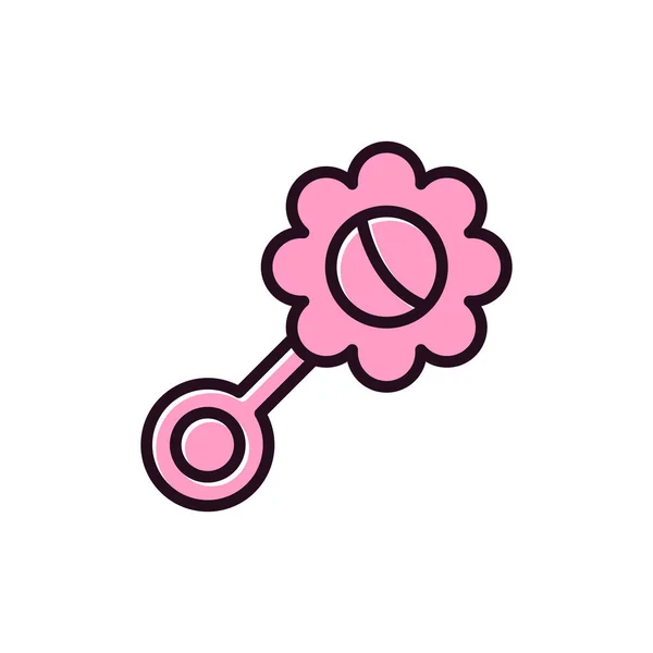 Baby Rattle Icon Vector Thin Line Sign Isolated Contour Symbol — 스톡 벡터