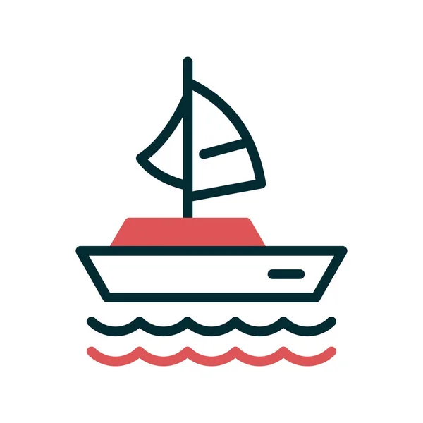 Sailing Boat Icon Vector Illustration — Stok Vektör