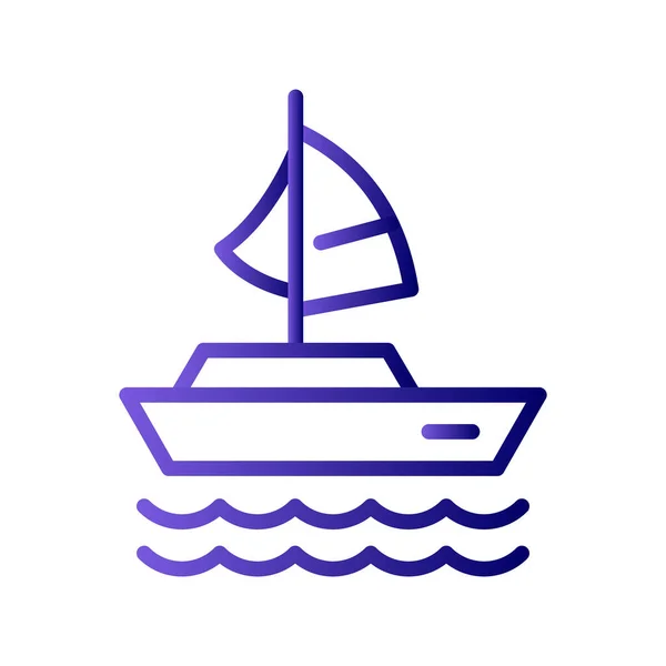 Segling Båt Ikon Vektor Illustration — Stock vektor