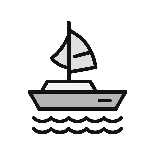 Zeilboot Pictogram Vector Illustratie — Stockvector