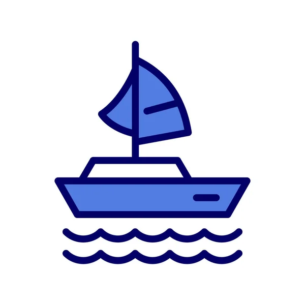 帆船图标矢量插图 — 图库矢量图片