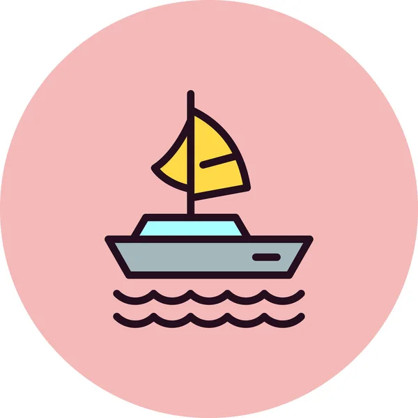 Sailing Boat Icon Vector Illustration —  Vetores de Stock