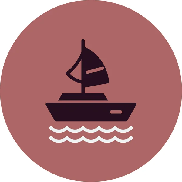 Sailing Boat Icon Vector Illustration — Vector de stock