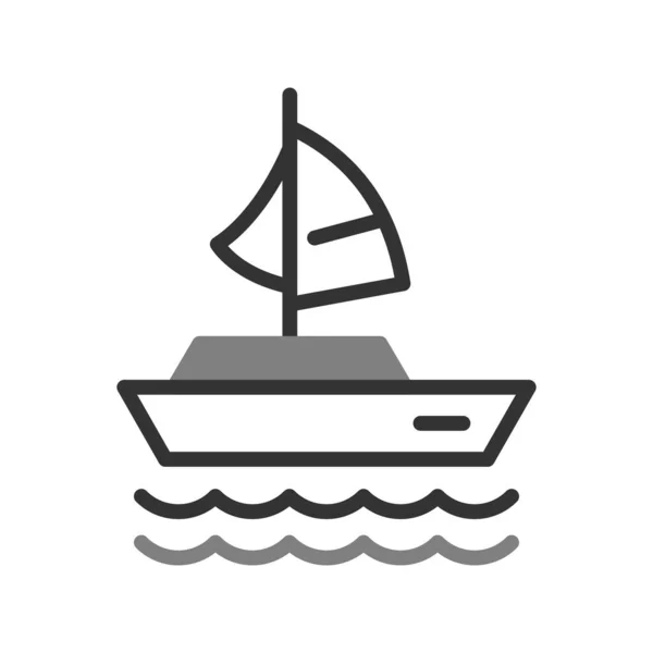 Sailing Boat Icon Vector Illustration — 스톡 벡터