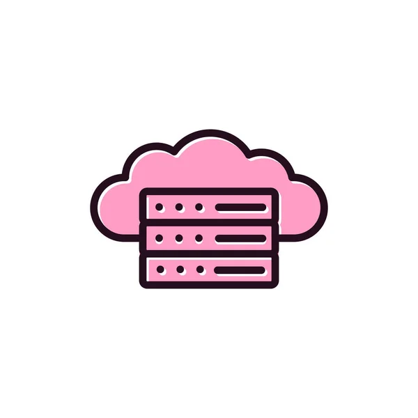 Cloud Computing Pictogram Internetknop — Stockvector