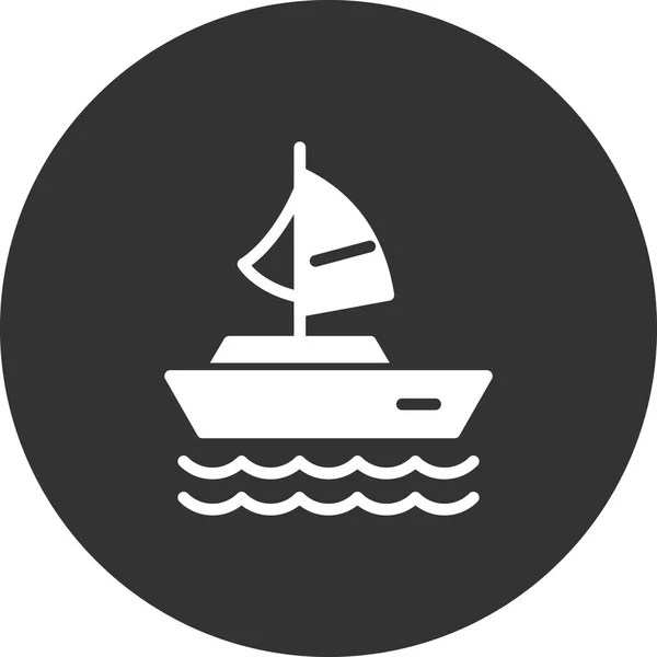 Zeilboot Pictogram Vector Illustratie — Stockvector