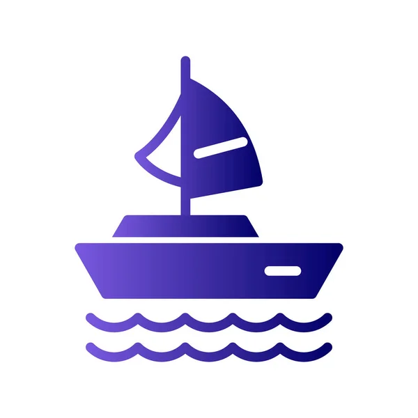 Sailing Boat Icon Vector Illustration — Vettoriale Stock