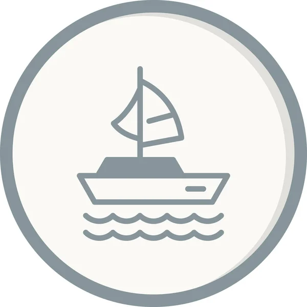 Segelboot Ikone Vektor Illustration — Stockvektor
