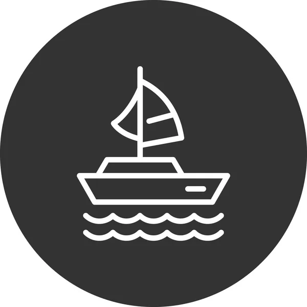 Sailing Boat Icon Vector Illustration — Vetor de Stock