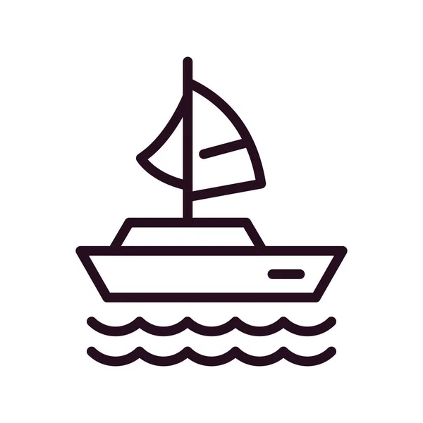 Sailing Boat Icon Vector Illustration — стоковый вектор