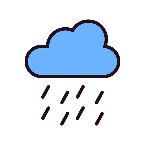 Esős Felhő Web Ikon Egyszerű Tervezés — Stock Vector