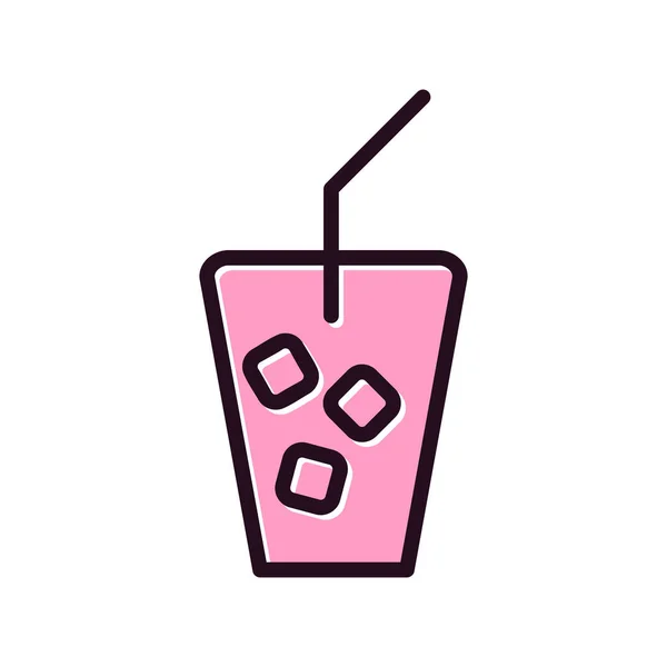 Ice Tea Cocktail Glass Web Icon Simple Design — Stock Vector