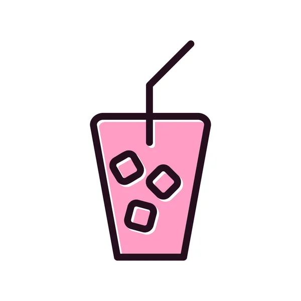 Vaso Cóctel Helado Icono Web Diseño Simple — Archivo Imágenes Vectoriales