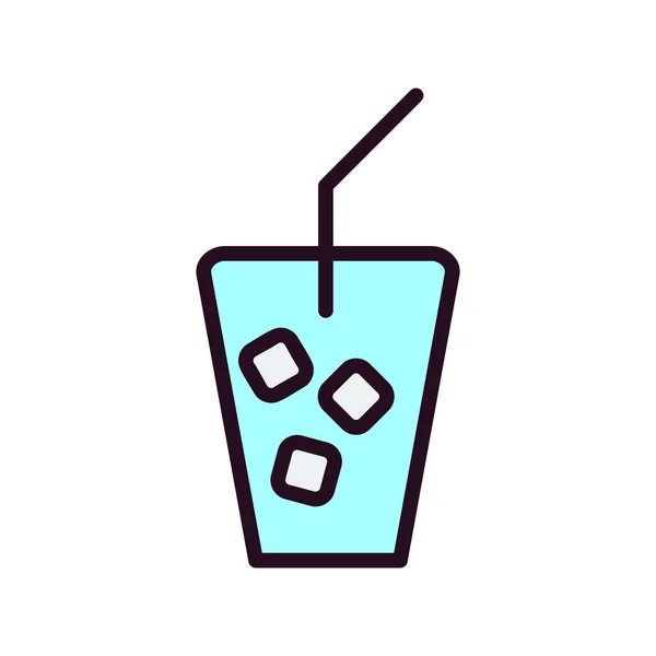 Eistee Cocktailglas Vorhanden Web Ikone Einfaches Design — Stockvektor