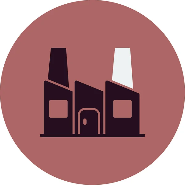 Fabrikgebäude Ikone Vektor Illustration Industrie — Stockvektor