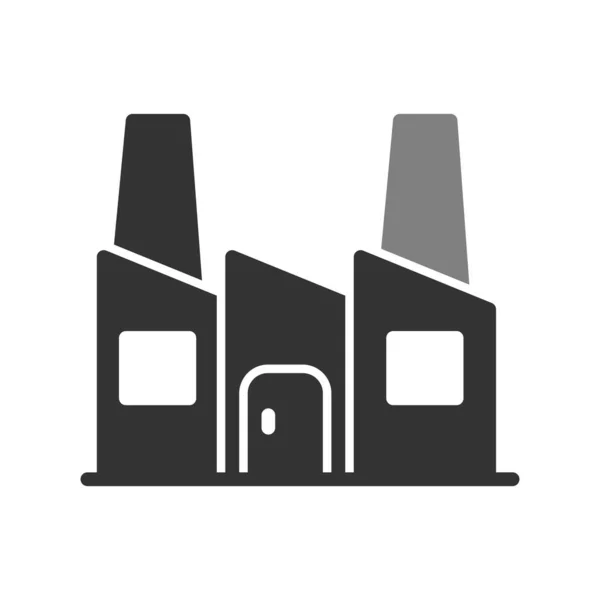 Fabrika Inşa Ikonu Vektör Illüstrasyonu Endüstri — Stok Vektör