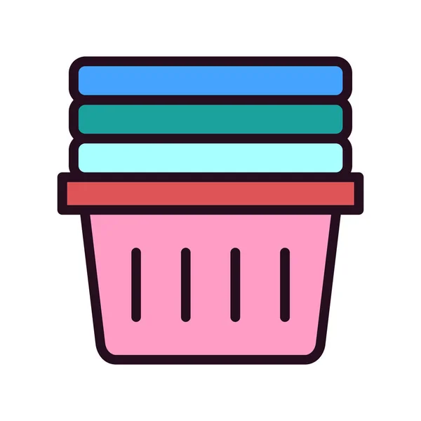 Laundry Basket Icon Vector Illustration — Stockvektor