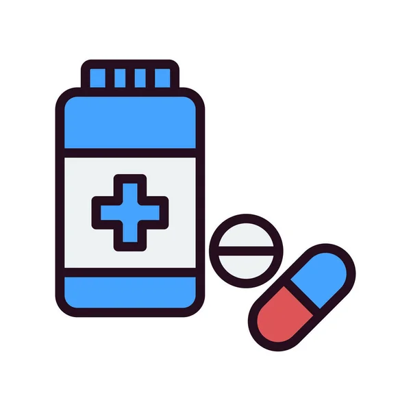 Bottle Pills Medicine Concept Vector Illustration — Vector de stock