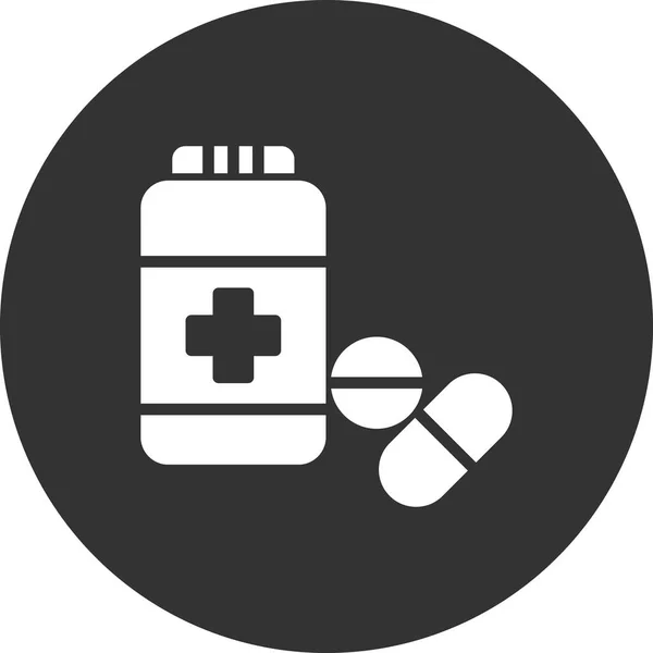 薬のコンセプトベクトルイラスト入りボトル — ストックベクタ