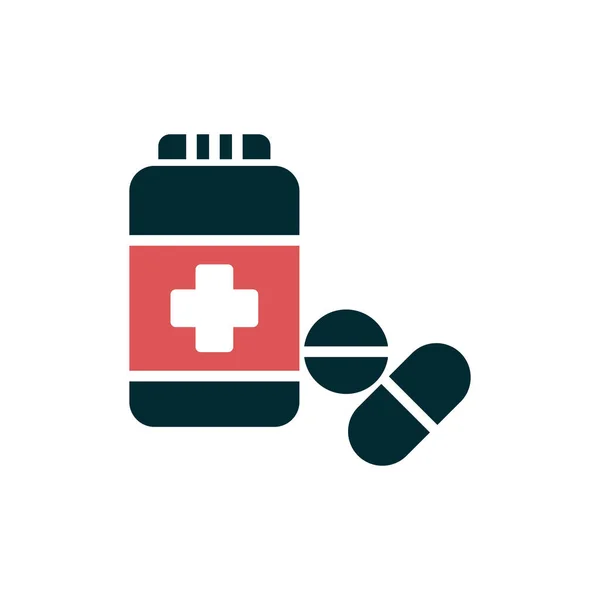 Bottle Pills Medicine Concept Vector Illustration — Vetor de Stock