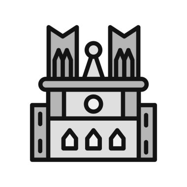 Notre Dame simgesinin vektör illüstrasyonu
