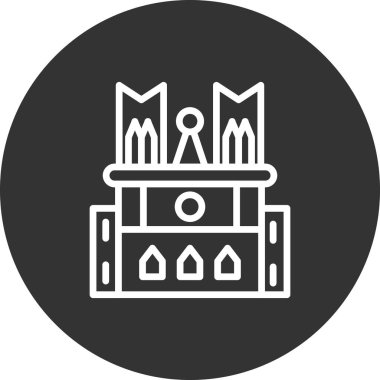 Notre Dame simgesinin vektör illüstrasyonu