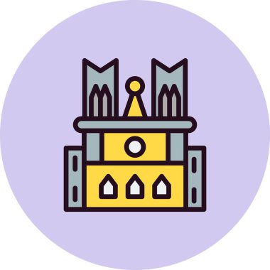 Notre Dame simgesinin vektör illüstrasyonu