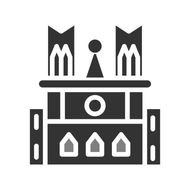Notre Dame simgesinin vektör illüstrasyonu