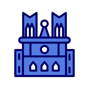 Şato ikon vektörü. İnce çizgi işareti. izole edilmiş sınır sembolü çizimi