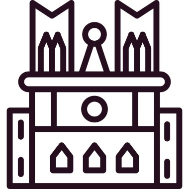 Bina. Web simgesi basit illüstrasyon