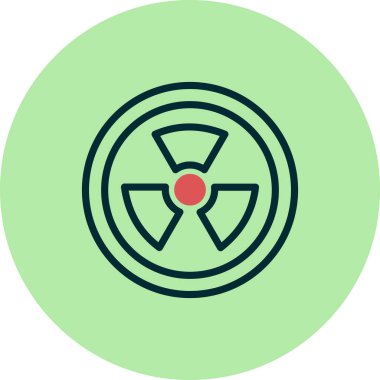 Radyasyon. Web simgesi basit bir illüstrasyon. Nükleer 