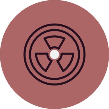 Radyasyon. Web simgesi basit bir illüstrasyon. Nükleer 