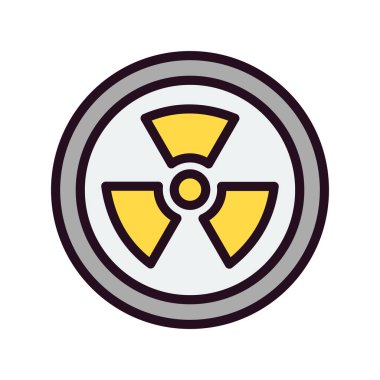 Radyasyon. Web simgesi basit bir illüstrasyon. Nükleer 