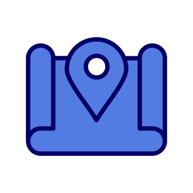 Haritaya iğnele, seyahat konsepti vektör illüstrasyonu