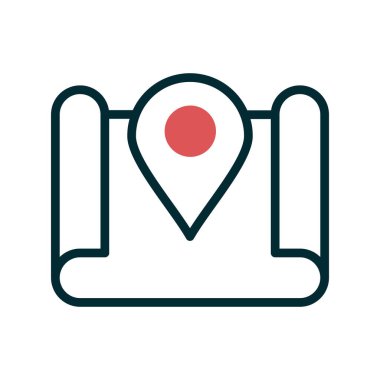 Haritaya iğnele, seyahat konsepti vektör illüstrasyonu