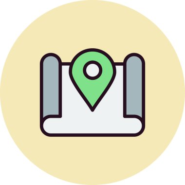 Haritaya iğnele, seyahat konsepti vektör illüstrasyonu