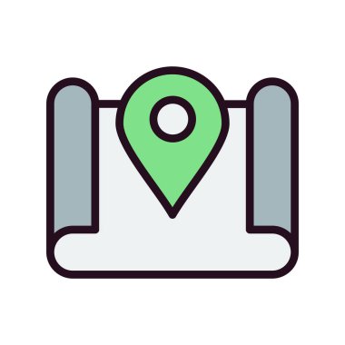 Haritaya iğnele, seyahat konsepti vektör illüstrasyonu