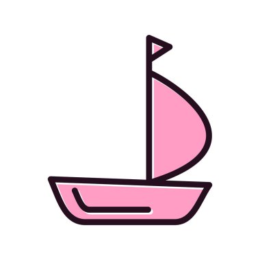 yelkenli ikonu vektör illüstrasyon tasarımı