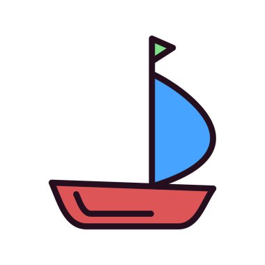 yelkenli ikonu vektör illüstrasyon tasarımı