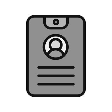 Tek kimlik kartı simgesinin vektör çizimi, Güvenlik Geçişi