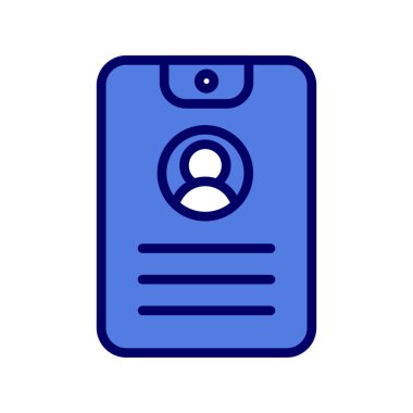 Tek kimlik kartı simgesinin vektör çizimi, Güvenlik Geçişi