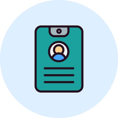 Tek kimlik kartı simgesinin vektör çizimi, Güvenlik Geçişi