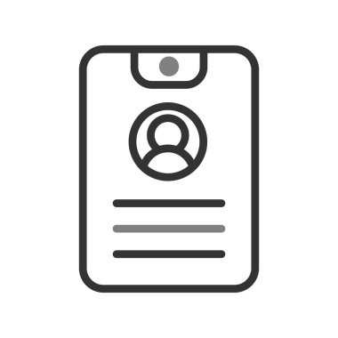 Tek kimlik kartı simgesinin vektör çizimi, Güvenlik Geçişi