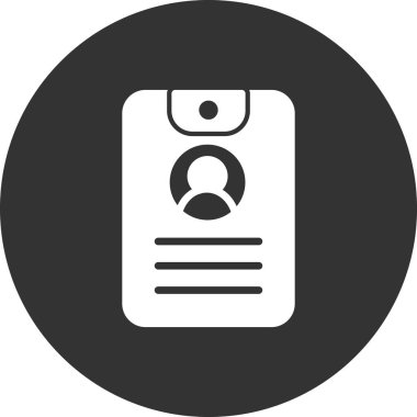 Tek kimlik kartı simgesinin vektör çizimi, Güvenlik Geçişi