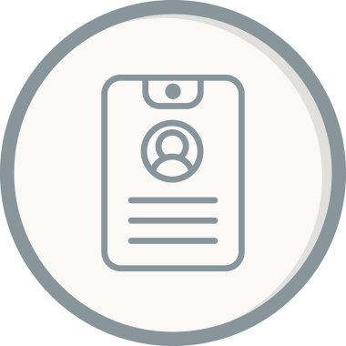 Tek kimlik kartı simgesinin vektör çizimi, Güvenlik Geçişi