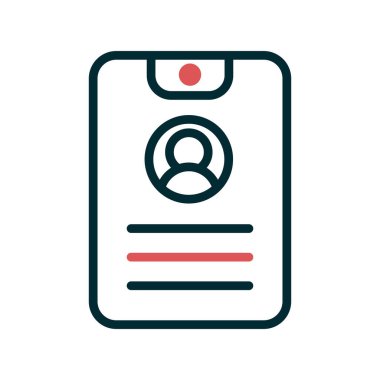 Tek kimlik kartı simgesinin vektör çizimi, Güvenlik Geçişi