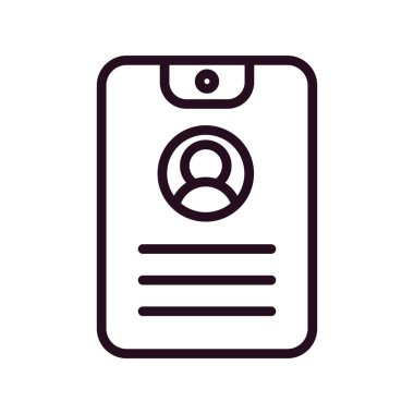 Tek kimlik kartı simgesinin vektör çizimi, Güvenlik Geçişi