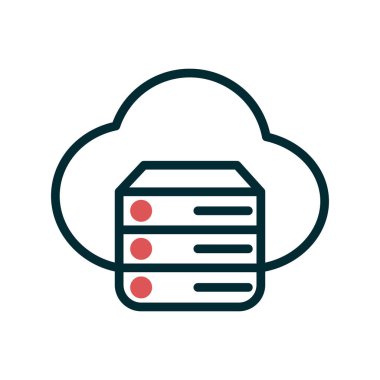 Sunucu. Web simgesi basit illüstrasyon