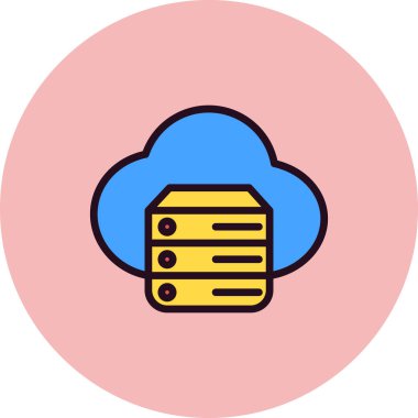 Sunucu. Web simgesi basit illüstrasyon